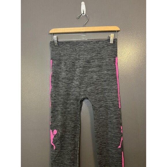 Indero Pants Womens One Size Gray Athletic High Rise Leggings Pink Tennis Sport - Picture 1 of 8